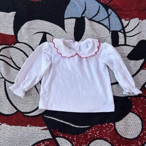 VINTAGE SAMARA WHITE RED COLLARED SHIRT SIZE 2T